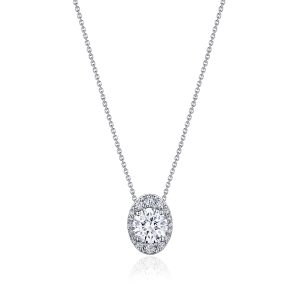 17" Vertical Oval Bloom Diamond Necklace