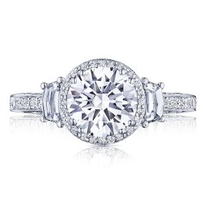 Round 3-Stone Engagement Ring