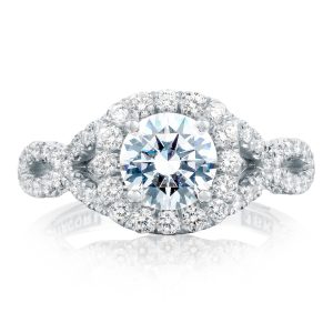 Round with Cushion Bloom Engagement Ring