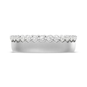 Diamond Edge Satin Finish Wedding Band