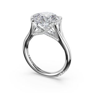 Round East-West Semi Bezel Solitaire Engagement Ring