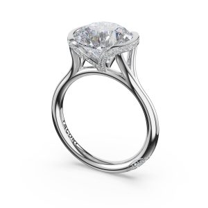 Round East-West Semi Bezel Solitaire Engagement Ring