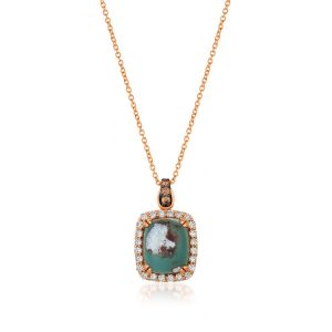 14K STRAWBERRY GOLD DIAMOND AQUAPRASE CANDY PENDAN