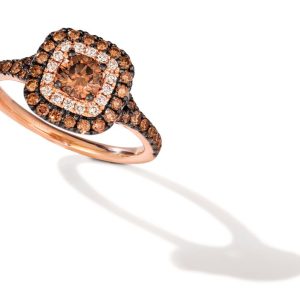 14K STRAWBERRY GOLD DIAMOND  RING