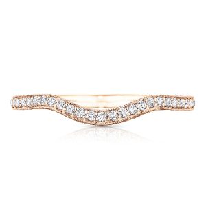 Curve with Pavé Diamonds Wedding Band