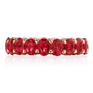Oval Cut Ruby Eternity Band