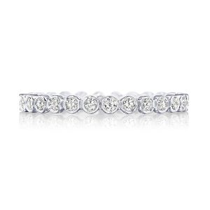 Round Bezel Droplet Wedding Band with Diamond
