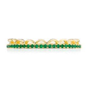 Crescent Crown Ring with Emerald