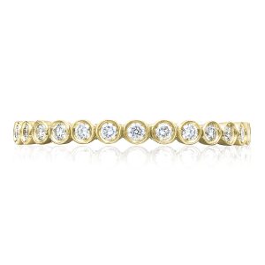 Round Bezel Droplet Wedding Band with Diamond
