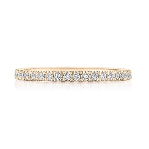 French Pavé Diamond Wedding Band - 2mm