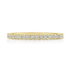 French Pavé Diamond Wedding Band - 2mm