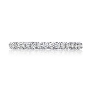 French Pavé Diamond Wedding Band - 2mm