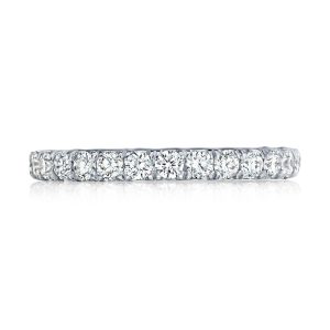 French Pavé Diamond Wedding Band - 2.5mm
