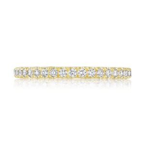 French Pavé Diamond Wedding Band - 2mm
