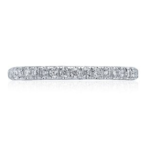 French Pavé Diamond Wedding Band - 2mm