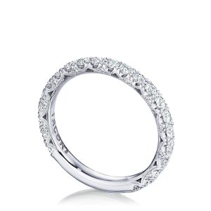 French Pavé Diamond Wedding Band - 2.5mm