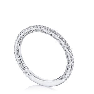 French Pavé Diamond Wedding Band - 2.5mm