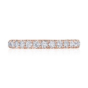 French Pavé Diamond Wedding Band - 2.5mm