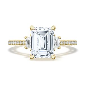 Emerald 3-Stone Engagement Ring