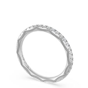 French Pavé Diamond Wedding Band, 2.0mm