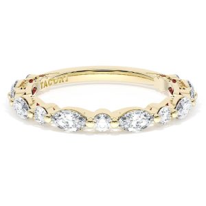 Marquise and Round Diamond Wedding Band, 2.80mm