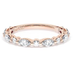 Marquise and Round Diamond Wedding Band, 2.80mm
