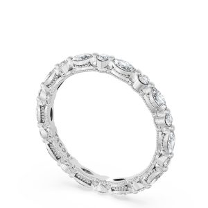 Marquise and Round Diamond Wedding Band, 2.20mm