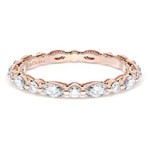 Marquise and Round Diamond Wedding Band, 2.20mm