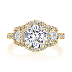 Round 3-Stone Engagement Ring