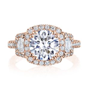 Round 3-Stone Engagement Ring