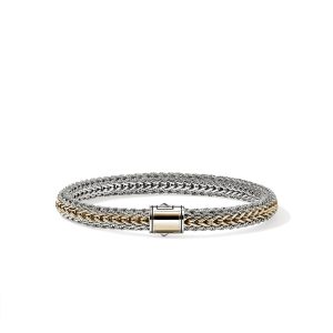 Icon Bracelet, Reversible, Gold, Sterling Silver, 6.5MM