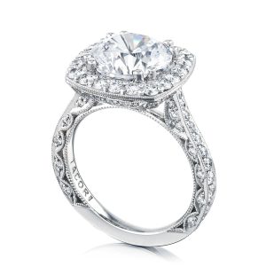 Round with Cushion Bloom Engagement Ring