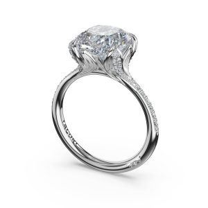 Cushion Petal-Crown Pavé Intense Solitaire