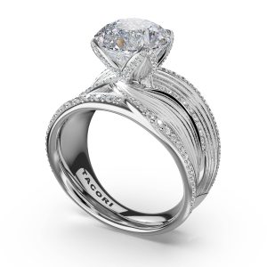 Dahlia Sculpted Double-Petal Pavé Ring