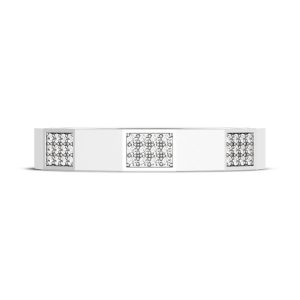 Diamond Faceted - Partial Coverage Wedding Band in High Polish  - 4mm