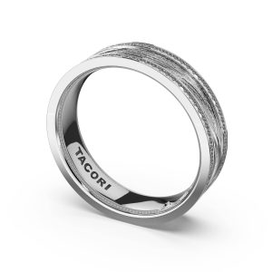 Sculpted Texture-Pavé Band for Her