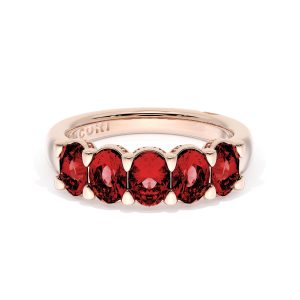 Oval Cut Ruby Eternity Band