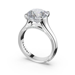 Round Wide Band Solitaire Engagement Ring