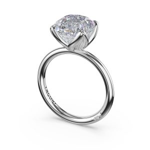 Cushion Sculpted Petal-Prong Solitaire