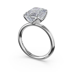 Emerald Sculpted Petal-Prong Solitaire