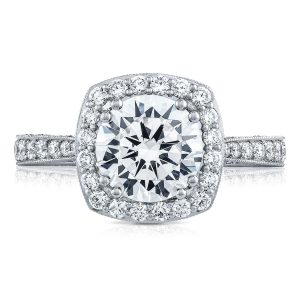 Round with Cushion Bloom Engagement Ring