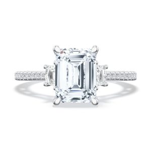 Emerald 3-Stone Engagement Ring