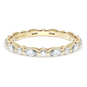 Marquise and Round Diamond Wedding Band, 2.20mm