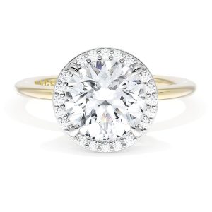 Round Bloom Two-Tone Engagement Ring