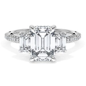 Emerald 3-Stone Engagement Ring