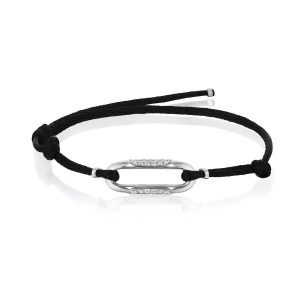 Link Cord Bracelet with Diamonds