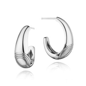 Silver Large Tapered Hoop