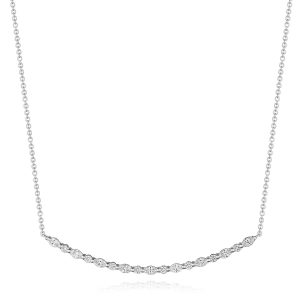 Marquise and Round Diamond Necklace in 18kt White Gold