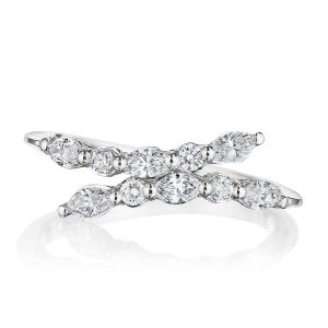 Marquise and Round Diamond Ring in 18kt White Gold